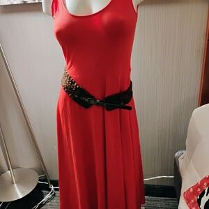 A New Day Red Sleeveless Scoop Neck Sundress